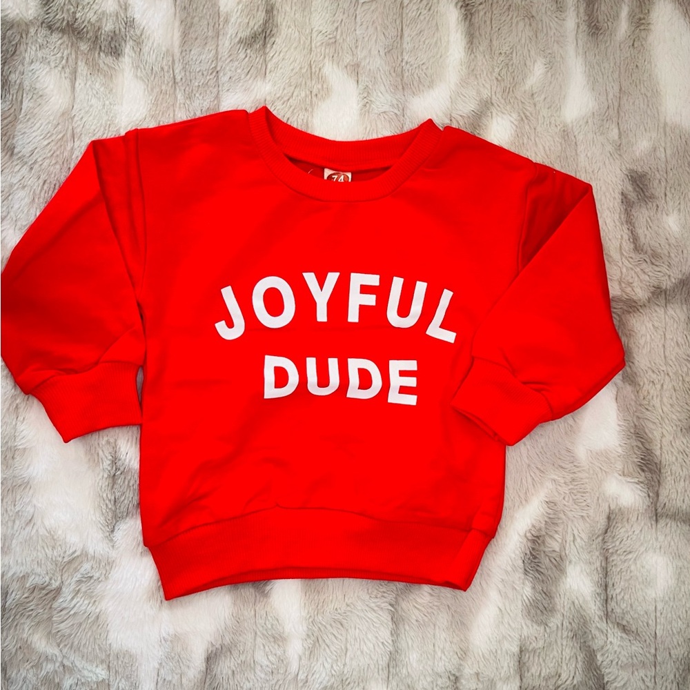 PatPat Bold Red Joyful Dude Long Sleeve Shirt